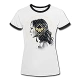 Spreadshirt Wonder Woman 1984 Profil Porträt Frauen Kontrast T-Shirt, XL, Weiß/Schw