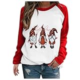 NHNKB Weihnachten Pullover Damen Langarmshirt Sweatshirt Herbst Winter Langarm T-Shirt Oberteile Tops Christmas Pulli Sw