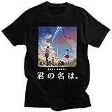 Fashion Kimi No NA Wa T Shirt Herren O-Neck Kurzarm Anime Manga Your Name Tshirt Graphic Tee Pre-Shrunk Cotton T-Shirt Merch Size-6XL