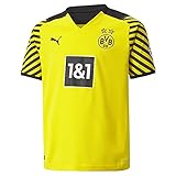 PUMA Unisex Borussia Dortmund, Saison 2021/22, Home Trikot, Cyber Yellow-Puma Black, 140 EU