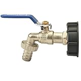 Sukudon IBC Tank Tap Adapter 3/4-Zoll-Gewindeanschluss Ersatzteile für Messingventile für S60X6-Wasserspeichertank oder 3/4-Zoll-Metallschlauchanschluss (blau)