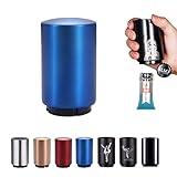 SUOXU Magnetischer automatischer Flaschenöffner, Edelstahl, Push-Down-Öffner, Wein, Bier, Limonade, Kronkorkenöffner, Küchenzubehör, Magnet Bieröffner (blau)