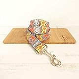 Kapu Handgefertigtes, einzigartiges Hundehalsband-Leine für kleine, mittelgroße Hunde und Katzen, Haustier-Halskette, Boho-Halsband, Leinen-Set, Hundezubehör, grüne Leine, L