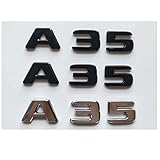 Flache Schriftart Buchstaben Nummer A 3 5 Heckkoffer-Deckel Embleme Abzeichen Emblem Badge Aufkleber für Mercedes Benz W177 A35 A 35 AMG 2017-2020 (Style : Chrome)