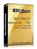 WIN Kassensoftware BlitzKasse Restaurant S für Gastronomie. 25 Tische, 2 Drucker. GDPdU, GoBD, TSE KONFORM