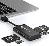 USB 3.0 SD/TF Kartenleser USB Card Reader Adapter 4 Steckplätze SD/Micro SD Kartenlesegerät für SDXC, SDHC, SD, MMC, RS-MMC, Micro SDXC, Micro SDHC Karte - kompatibel mit Windows/Mac/OS