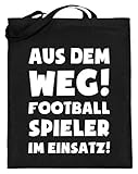 shirt-o-magic American Football: Footballspieler im Einsatz! - Jutebeutel (mit langen Henkeln) -38cm-42cm-Schw