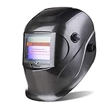 SHYOSUCCE Automatik Schweißhelm, Auto Darkening, Variable Abdunklung DIN 9-13, Solar Schweißmaske für MMA, MIG/MAG, Wig/TIG und Polieren, inkl. 5 Ersatzscheiben, Schw