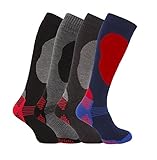 4 Paar Herren Hochleistungs-Thermo-Skisocken, Größe 39 - 45
