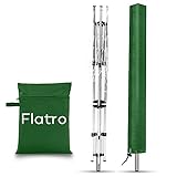 Flatro Abdeckung für Wäschespinne mit Tasche, strapazierfähig, wasserdicht, Anti-UV, Abdeckung für Wäschespinne mit Reißverschluss für Gartenwäschetrockner und Wäscheständer, 15 x 15 x 180 cm (grün)