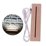 SKYVII Harz Display Holz beleuchteter Sockel Stand Rechteck LED Sockel DIY Harz Licht N