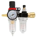 Druckluft Wartungseinheit Druckminderer, 1/4 zoll Luftverdichter Druckluft Regler mit Wasserabscheider für Druckluft Kompressor Filter und Luftwerkzeuge (Type B)