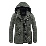 LLYYDS Herren Winter Jacke Fleece Gefüttert Outdoorjacke Bequem Warme Übergangsjacke für Männer Loose Fit Kapuzenjacke mit Reißverschluss und Tasche Herren Thermojacke Trekkingjacke Freizeitjack