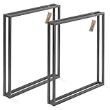 LAMO Manufaktur Tischbeine für Schreibstisch | Esstisch, Frame | Vierkantprofil 20x20 mm, Tischgestell 90x72 cm (BxH), Rohstahl mit Klarlack| 2 Stück, LTS-18-L-GG-0000
