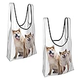 Shiba Inu Akita Hunde-Lebensmittelbeutel, wiederverwendbar, umweltfreundlich, 2 Stück, (siehe abbildung), Einheitsgröß