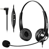 Callez Telefon Headset mit Mikrofon Noise Cancelling, Telefon Headset für Büro Festnetz Telefon mit 2,5 mm Headset-Buchse, kompatibel mit Panasonic AT&T ML17929 Vtech RCA Uniden Cisco S