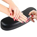 EBANKU PU Leder Maniküre Nagel Handkissen Weich Handauflage Handkissen Nagel Kunst Kissen Nageldesign Armauflage Handkissen Abnehmbar Nail Art Zubehoer (Schwarz)