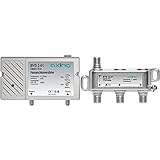 Axing BVS 2-01 Hausanschlussverstärker 25 dB für Kabelfernsehen digital (47-862 MHz) & BVE 30-01 3-Fach BK-Verteiler (5-1000 MHz) für Kabelfernsehen und DVB-T2 HD, F-Anschlü
