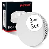 Pyrexx PX-1 • 3 er-Set • Rauchmelder 10 Jahre Batterie mit Magnet-Halterung ohne Bohren und LED-Blinken • Zertifiziert nach Q-Label • Weiß