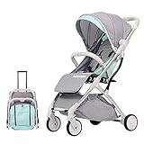 SONARIN Leicht Kinderwagen,Kompakt Reise Buggy,Weißem Rahmen,einhändig faltbar,Fünf Punkt Gurt,ideal für Flugzeug, mit Zubehör(Hellgrün)