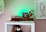 Eule Geldgeschenk aus Holz mit Namen | Geldgeschenk Taufe Konfirmation| Babygeschenk Geburt für jungs und mädchen | Nachtlicht mit LED