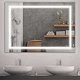 BONADE Badspiegel 50x70cm LED Badezimmerspiegel mit Beleuchtung, Lichtspiegel Wandspiegel mit Touch Schalter und Beschlagfrei, Bad Spiegel Dimmbar Warmweiß/Neutral/Kaltweiß IP65 Energieklasse A+