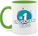 Statement Tasse mit Spruch - #1 Epischer Sieg - Unisize - Hellgrün - epische tasse - Q9061 - Kaffeetasse und Teetasse 325