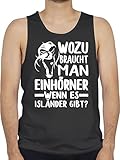 Pferde Geschenk und Reiten Zubehör - Wozu braucht Man Einhörner, wenn es Isländer gibt? - weiß - L - Schwarz - Pferd - BCTM072 - Tanktop Herren und Tank-Top M