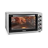 Klarstein Masterchef Minibackofen, Mini Backofen Temperatur: 100-230 °C, Ofen mit Drehspieß, Umluft-Funktion, Timer, Doppelglastür, Ober- und Unterhitze, , Edelstahl, 60 L, 2000 W, silb