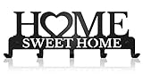 SirHoldeer Kleiderhaken Home Sweet Home Wand-organizer (5-Haken) Dekorativer Hakenleiste Vintage Decor Haus-tür Küche Fahrzeug-schlüssel Aufhäng
