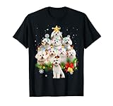 Bichon Frise Weihnachten Hunde Baumlichter Geschenk T-S