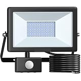 LJJTDS 60W LED Strahler Außen,Sensor 6000LM Superhell Außenstrahler,IP65 Wasserdicht LED Fluter,6000K Kaltweiß Scheinwerfer Flutlicht,Außenlampe für Garten,Innenhöfe,Garage,Hotel,Sportp
