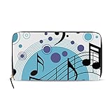 JUMPBEAR Damen Geldbörse mit Kreditkartenfächern Polka Dot Musik Note Clutch Lange Damen Geldbö