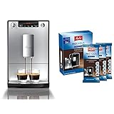 Melitta Caffeo Solo E950-103 Schlanker Kaffeevollautomat mit Vorbrühfunktion | 15 Bar | LED-Display|Silber & Filterpatrone für Kaffeevollautomaten | 3x Pro Aqua | Einfache Anwendung | 3