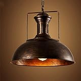 Retro Industrielle Pendelleuchte, MOTENT Vintage Stil Hängeleuchte mit Durchmesser 33 cm Kupferschirm Metall Deckenleuchte kabelgebunden Lampenschirm Metall Lampe für Küche Esszimmer Café R