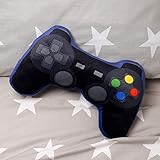 Game Over Gamecontroller Kissen schwarz/blau, Bestickt, 100% Polyester, in Polyb