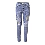 Jewelly Damen Jeans Boyfriend -Cut Patches Aufnäher 2629 (S/36)