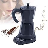 300ml Elektrische Kaffeemaschine Alu Espressokocher Mokka Espresso Kanne mit separatem B