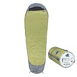 10T Schlafsack NIOKA -12° warm weich 1560g leicht XL Mumienschlafsack 225x80 Grün / Grau 250g/m²