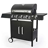 El Fuego Barbecue Gasgril mit 4 Brenner + 1 Seitenbrenner BBQ