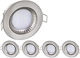 5er Pack - LED Feuchtraum IP54 Einbaustrahler 230V - 5 Watt - 460 Lumen - Aluminium-Druckguss - Lochkreis Ø68mm - tagesweiß (4000 K)