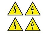 4X Aufkleber Achtung Hochspannung Strom Gefahr Warnung Hinweis Sticker W