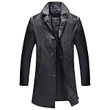 Vagbalena Plus verdickung Leder Auto Mäntel für Männer-Schwarz/Braun Echt Leder Jacke Männer (Black,6XL)