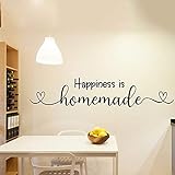 Glück ist selbstgemacht Herz Wandaufkleber Küche Familie Liebe Zitate Vinyl Dekorative Wandbild Hintergrundaufkleber A8 100x21