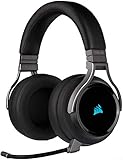 Corsair Virtuoso RGB Wireless High-Fidelity Gaming Headset (Slipstream Technologie, 7.1 Surround Sound, iCUE RGB, für PC, Xbox One, PS4, Switch und Mobilgeräte) carb