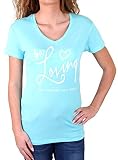 Madonna T-Shirt Damen Krystel Be Loving Front Print Shirt MF-406915 Türkis S