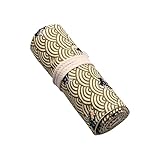 SunaOmni Leinwand Bleistift Wrap Leinwand Bleistift Wrap 36 Slots Halter Günstige Wolke Druck Bleistift Roll Organizer Reise Stift Tasche Halter Für Kinder Und Erwachsene Mit Tragbarem Roll-up