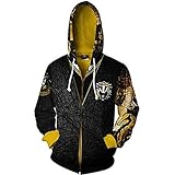 YANNI H-arry Potter Langarm Hoodie Strickjacke,Gryffindor Ravenclaw Hufflepuff Slytherin 3D-Druck Sweatshirt Kapuzen Oberteil,Cosplay Hoody Jacke-Gelb 5XL