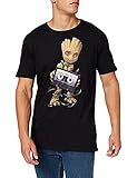 Guardians of the Galaxy Herren Megugacts084 T-Shirt, Schwarz, XXL