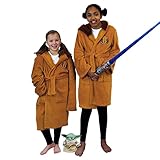 Unisex Kinder Star Wars Fleece Kapuzenmantel Jedi & Chewbacca Bademantel, Jedi, 12-13 J